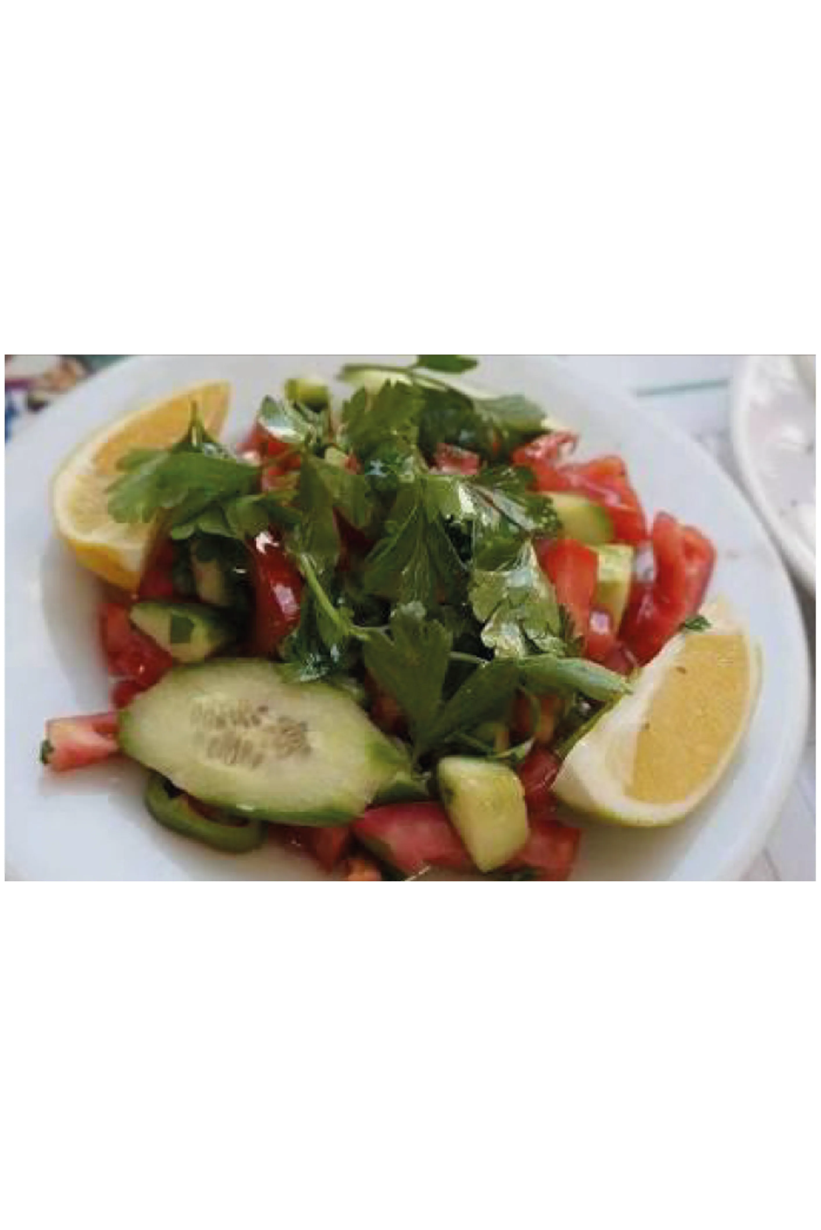 Çoban Salatası / Salad with Tomatoes, Cucumber, Greens and Peppers